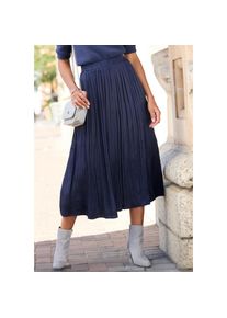 Lascana, Damen, Maxirock mit Plisseefalten, edel gl&auml;nzende Ware, blau, 36, blau, Faltenrock aus edel gl&auml;nzender Ware