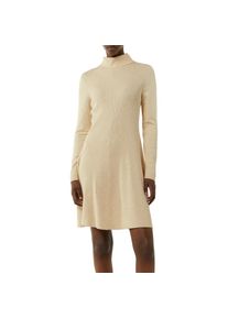 comma, Damen, Strickkleid Ohne Taschen mit Rippstruktur, beige, N-Gr, 46 - N-Gr, beige, Kleid von COMMA
