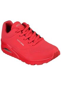 Skechers, Damen, Wedgesneaker &raquo;UNO STAND ON AIR&laquo; Freizeitschuh, Halbschuh, Schn&uuml;rschuh weich gepolsterte Innensohle, rot, 35, Obermaterial aus softem 