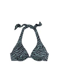 Venice Beach, Damen, B&uuml;gel-Bikini-Top &raquo;Riella&laquo; im Animal-Design, schwarz-oliv, Cup D, 42 - Cup D, schwarz-oliv, Bedruckt - Jedes Teil ein Unikat