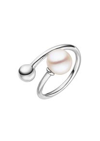 ADRIANA, Damen, Perlenring &raquo;Portofino, P3-S, P3-W&laquo; Made in Germany - mit S&uuml;&szlig;wasser- oder Tahitizuchtperle, silberfarben-wei&szlig;, silberfarben-wei&szlig;, 