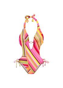Bruno Banani, Damen, Monokini mit edlem Zierring, orange bedruckt, Cup C/D, 38 - Cup C/D, orange bedruckt, Grafisches Druckdesign