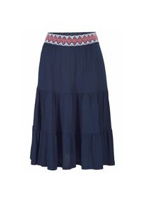 s.Oliver, Damen, Jerseyrock mit Volants, luftiger Midirock, Sommerrock, blau, 32/34, blau, Leichter Sommerrock