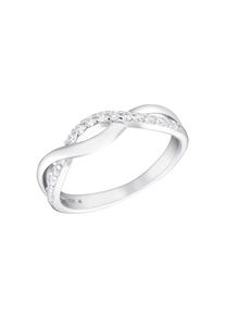 Amor, Damen, Fingerring &raquo;Silver Classic&laquo; mit Zirkonia (synth.), silberfarben-kristallwei&szlig;, 50, Moderner Ring f&uuml;r Damen