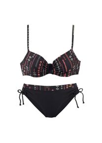 Buffalo, Damen, B&uuml;gel-Bikini mit h&ouml;her geschnittener Hose, schwarz-bedruckt, Cup D, 36 - Cup D, schwarz-bedruckt, Mit modischem Design