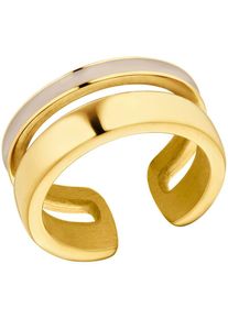 s.Oliver, Damen, Fingerring &raquo;2037982/-83/-84/-85&laquo; mit Emaille, gelbgoldfarben-beige, 56, Offener Statement Damen Ring von s.Oliver