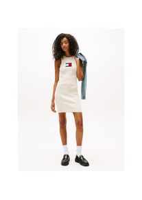 Tommy Jeans, Damen, Minikleid &raquo;TJW FLAG SWEATER MINI DRESS EXT&laquo;, Ecru, N-Gr, XL (42) - N-Gr, Ecru, Kurzes und &auml;rmelloses Kleid von Tommy Jeans