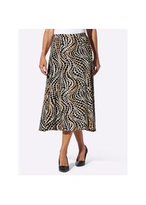 Classic Basics, Damen, Schlupfrock, elfenbein-schwarz-bedruckt, 48, Rundum-Dehnbund