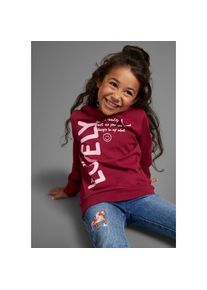 Kidsworld, Damen, Langarmshirt &raquo;LOVELY - Print&laquo;, in l&auml;ngerer Form, beere, 116/122, beere, Kidsworld Longshirt f&uuml;r kleine M&auml;dchen