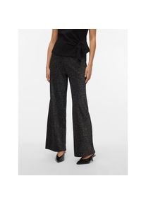 V&eacute;ro Moda Vero Moda, Damen, Schlupfhose &raquo;VMBERLIN MW WIDE GLITTER PANT NOOS&laquo; Sommerhose, Black Detail:MEGA GLITTER, M (38) - L&auml;nge 32, Hose von Vero Moda