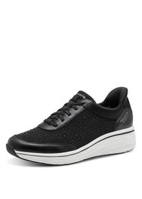 Tamaris, Damen, Slip-On Sneaker , Keilabsatz, Schlupfschuh, Freizeitschuh in veganer Verarbeitung, schwarz, 38, schwarz, Trendiger STEP IN-Sneaker mit