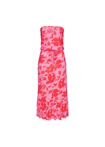 Lascana, Damen, Midikleid in floralem Design mit Volant am Rocksaum, pink ROT FLORAL, N-Gr, 38 - N-Gr, pink ROT FLORAL, Midikleid mit bandeau