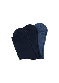 Bench., Damen, Socken Packung, 3 Paar tlg. Herrensocken mit w&auml;rmender Wolle, 2x marine, 1x jeans, 39-42, 2x marine, 1x jeans, Kuschelige Wollsocken 