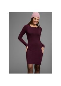 Laura Scott, Damen, Strickkleid Ohne Taschen figurbetont und kurz - mit femininer Wellenkante, bordeaux, 34 - N-Gr, Langarm-Design f&uuml;r vielseitige 