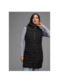 Kangaroos, Damen, Longweste Wattiert, mit Rei&szlig;verschluss-Schlitzen, schwarz, 36, schwarz, Lange Steppweste mit bequemer Passform f&uuml;r angenehmen 