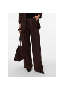 V&eacute;ro Moda Vero Moda, Damen, Anzughose &raquo;VMHAILEY HW WIDE PLEAT PANT NOOS&laquo; Hose mit weitem Beinschnitt, High Waist Bund, Coffee Bean, L&auml;nge 32, 42 - L&auml;nge 32, 