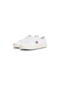 Tommy Jeans, Damen, Plateausneaker &raquo;TJW LIGHTWEIGHT COURT SNEAKER&laquo; , Freizeitschuh, Halbschuh, Schn&uuml;rschuh mit plakativer Logoflag, wei&szlig;, 41, Basic 