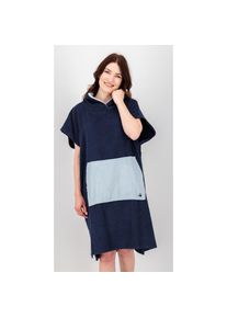 DEPROC Active, Damen, Poncho &raquo;Badeponcho PARLEE BEACH&laquo; Badeponcho mit gro&szlig;er K&auml;ngurutasche und Innentasche, dunkelblau, M(40/42), Angenehm flauschiger