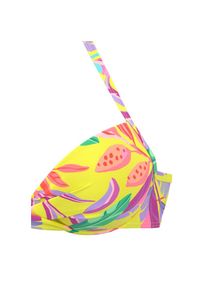 s.Oliver, Damen, Push-Up-Bikini-Top &raquo;Mallorca&laquo; in Wickeloptik, gelb-bedruckt, Cup C, 34 - Cup C, gelb-bedruckt, Florales Design - Jedes Teil ein 