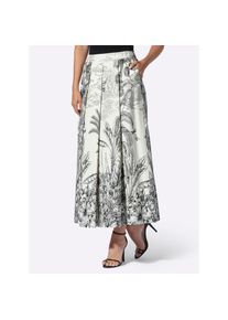 Heine, Damen, Webrock, wei&szlig;-schwarz-bedruckt, 36, gewebte Qualit&auml;t