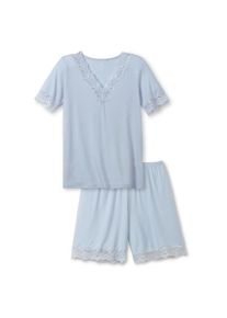 Calida, Damen, Shorty &raquo;Elegant Dreams&laquo; 2 tlg. mit s&uuml;&szlig;em Spitzenbesatz, harmony blue, S (40/42), Kurzer Pyjama von Calida