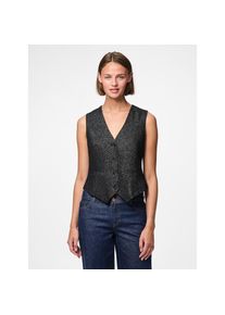 Pieces, Damen, Anzugweste &raquo;PCBOSELLA GLITTER VEST NOOS&laquo;, Black Detail:SILVER LUREX, XS, Taillierte Weste von Pieces