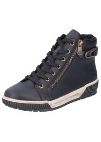 Rieker, Damen, Winterboots , Schn&uuml;rboots, High Top Sneaker mit praktischem Rei&szlig;verschluss, schwarz, 36, Schn&uuml;rboots mit dekorativer Zierschlie&szlig;e