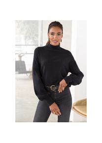 Lascana, Strickpullover mit kleinem Stehkragen, Feinstrickpullover, casual-chic, schwarz, 36/38, Strickpullover