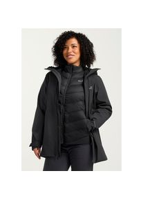 Jack Wolfskin, Damen, 3-in-1-Funktionsjacke &raquo;ICECAPE 3IN1 DOWN JKT W RDS&laquo; mit Kapuze, black, XXL (48), 3-in-1-Jacke