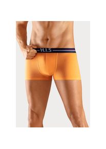 H.I.S. H.I.S, Herren, Hipster Packung, 5 Stk. knapp sitzende Boxershorts mit Streifen aus Baumwollmischung, orange, mint, navy, grau-meliert, schwarz, 5 Stk.