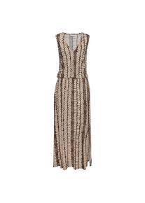 Lascana, Damen, Maxikleid Seitennahttaschen, beige-braun bedruckt, 36 - N-Gr, Sommerkleid mit tiefem V-Ausschnitt