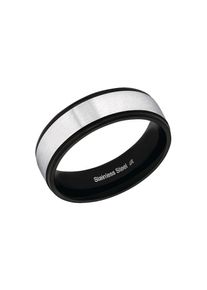 Amor, Herren, Fingerring &raquo;9783809/-816/-830/-847/-793&laquo;, edelstahlfarben-schwarz, 60, Zeitloser Fingerring f&uuml;r Herren