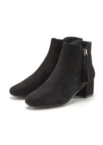 Lascana, Damen, Stiefelette Stiefel, Boots mit bequemem Blockabsatz VEGAN, schwarz, 38, Mit modischen Tassel-Details