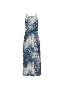 Lascana, Damen, Maxikleid mit Alloverprint, leichtes Sommerkleid, flie&szlig;endes Strandkleid, blau bedruckt, N-Gr, 38 - N-Gr, blau bedruckt, Runder 