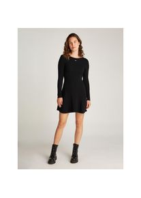 Tommy Jeans, Damen, Strickkleid &raquo;TJW F&F CABLE SWEATER DRESS&laquo; mit Zopfmuster, Black, L (40) - N-Gr, Mini Strickkleid von Tommy Jeans