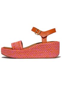 fitflop, Damen, Keilsandalette &raquo;PLATFFORMS WOVEN WEDGE&laquo; , Plateau Sandale, Sommerschuh in raffinierter Optik, orange-rose, 38, Trendige Sandale mit 