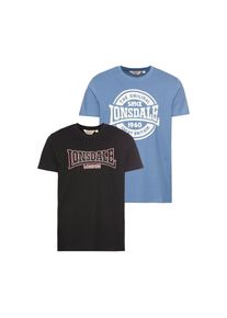 Lonsdale, Damen, T-Shirt &raquo;FARNDON&laquo; Packung, 2 Stk. Doppelpack, black/blue, XXL, Doppelpack-T-Shirt von Lonsdale