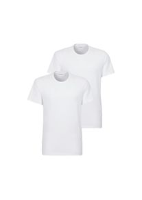 BOSS, Herren, Rundhalsshirt &raquo;TShirtRN 2P Comfort&laquo; Packung, 2er Pack, 2 Stk. mit Ton-in-Ton Logo-Schriftzug, White100, S (48), 2er Pack Shirts von BOSS