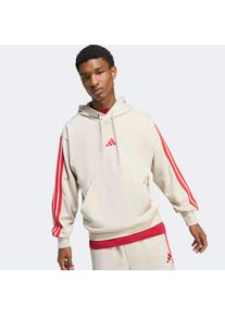 adidas Sportswear, Herren, Kapuzensweatshirt &raquo;M 3S FT HD&laquo;, Wonder Aluminium / Pure Ruby, S, Dieser 3-Streifen Hoodie f&uuml;r jeden Tag ist teilweise aus 