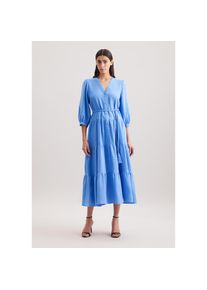 Seidensticker, Damen, Sommerkleid &raquo;Schwarze Rose&laquo; 7/8-Arm V-Neck Uni, blau, M38 - Normalgr&ouml;&szlig;en, Passform: Regular