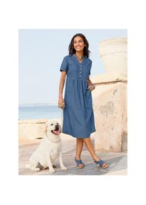 Casual Looks, Damen, Jeanskleid &raquo;Jeans-Kleid&laquo;, blue-bleached, 40 - Normalgr&ouml;&szlig;en, reine Baumwolle