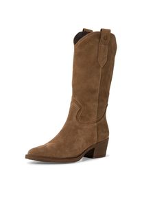 Tamaris, Damen, Westernstiefel , Blockabsatz, Cowboystiefel in spitzer Form, braun, 37, braun, Trendiger Stiefel mit kurzem Rei&szlig;verschluss