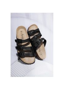 Aniston SHOES, Damen, Pantolette Sommerschuh, Hausschuh, Schlappen, Strandschuh - NEUE KOLLEKTION, schwarz, 39, Perfekt f&uuml;r viel Sommeraktivit&auml;ten 