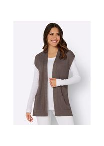 Classic Basics, Damen, Strickweste, taupe, 46, taupe, aufgesetzte Taschen