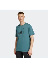 adidas Performance, Herren, T-Shirt &raquo;M BOX LOGO G T&laquo; Trainingsshirt mit CLIMACOOL, Logo mit Camoprint, Preloved Violet, M, Preloved Violet, Dieses 