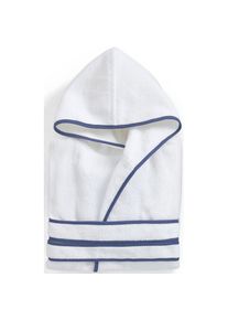 Christy, Herren, Kinderbademantel &raquo;&laquo; 1 Stk. besonders kuschelig, wei&szlig;/blau, 92 L&auml;nge: 85 cm, 100% GOTS-zertifizierte Bio-Baumwolle