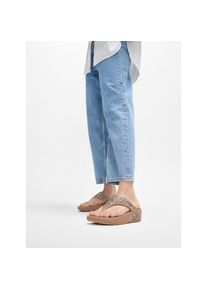 fitflop, Damen, Zehentrenner &raquo;LULU MULTI-TONAL GLITTER TOE&laquo; Badeschuh, Slides, Sandale mit Glitter, hellbraun, 37, Pantolette mit weichem Zehensteg 