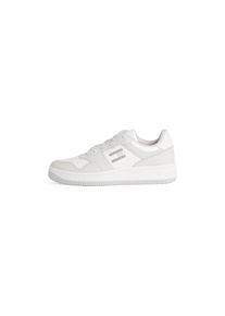 Tommy Jeans, Damen, Sneaker &raquo;TJM RETRO BASKET CUPSOLE TUMBLE&laquo; , Freizeitschuh, Halbschuh, Schn&uuml;rschuh mit gepolstertem Schaftrand, grau-wei&szlig;, 43, grau