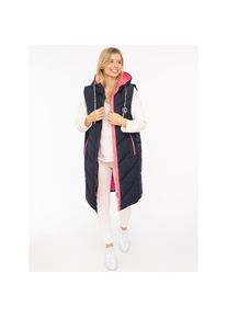 Zwillingsherz, Damen, Steppweste &raquo;"Strandgl&uuml;ck"&laquo; seitlicher Print, Kapuze, Taschen, modisch, Kontrastdetails, Marine, XL, Damen-Steppweste von 