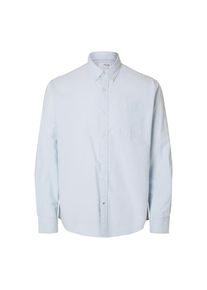 Selected, Herren, Langarmhemd &raquo;SLHREG-MAT OX LS SHIRT D&laquo;, Skyway Detail:White mix, XL - N-Gr, Cooles Hemd von Selected Homme